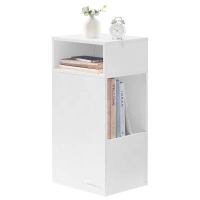 Table de chevet en bois petit meuble 25 x 30 x 59.4 cm blanc