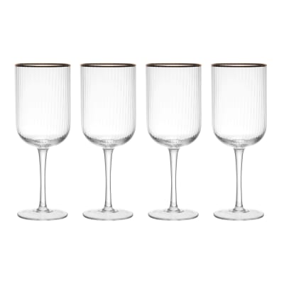 Set De 4 Verres à Vin Blanc Cristal Transparent 400ml