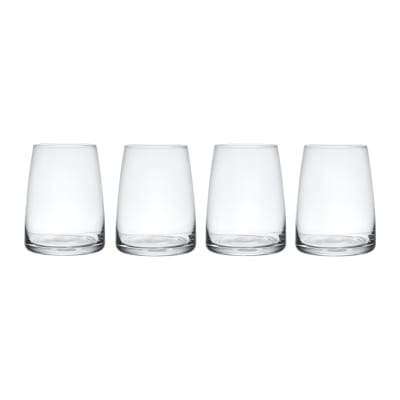 Set De 4 Verres à Vin Sans Pied Crystal Transparent 350ml