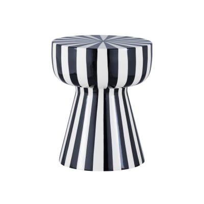 Table d'appoint, bout de canapé acier noir et blanc