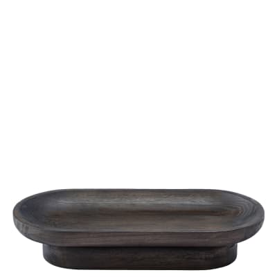 Plateau décoratif ovale noir l38
