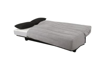 Banquette clic clac convertible 2 places avec rangement tissu gris