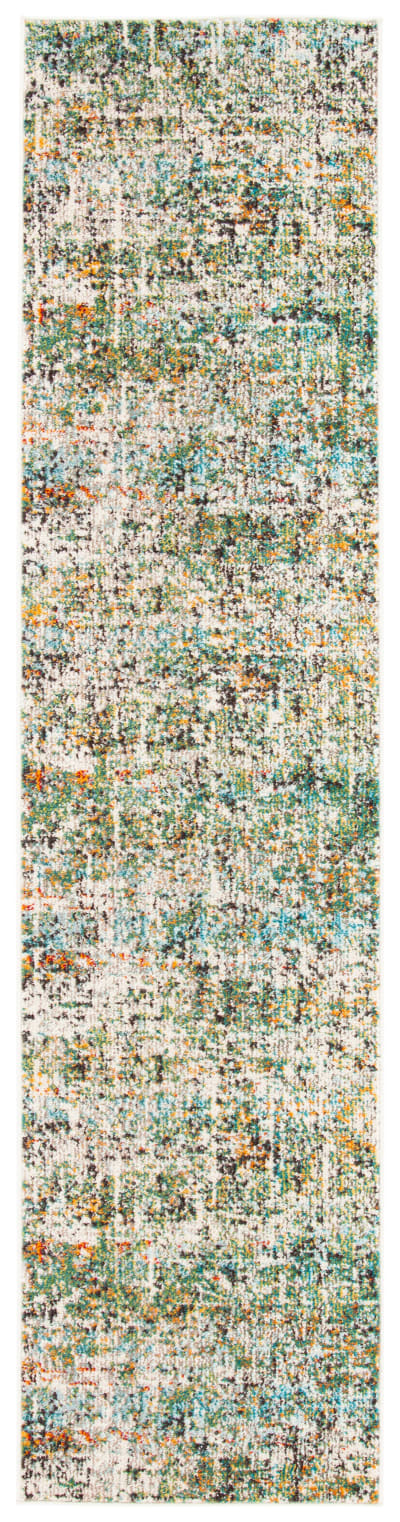 Tapis contemporary en polypropylène vert/bleu, 66 x 305 cm