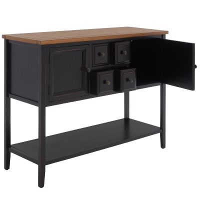Meubles de rangement en orme/pin, noir