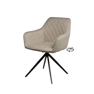 Chaise de salle à manger rembourrée taupe pivotante à 180°