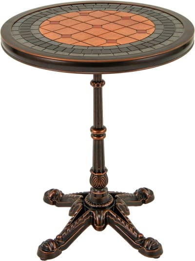 Table basse de jardin ronde en fonte aluminium industriel 60x60x73 cm