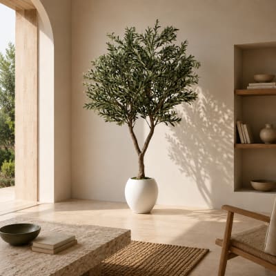 Olivier artificiel pot blanc 240cm