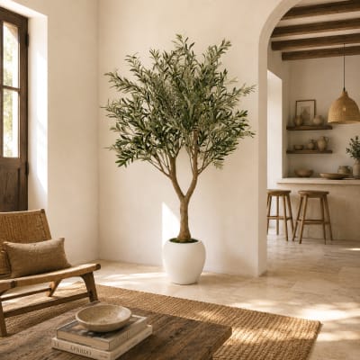 Olivier artificiel pot blanc 180cm
