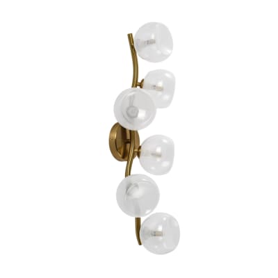 Applique en verre laiton et blanc 73 cm
