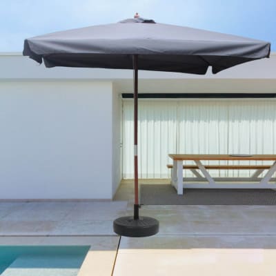 Parasol gris droit rond 3 x 3 m