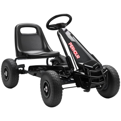 Kart à pédales pour enfant siège réglable acier noir
