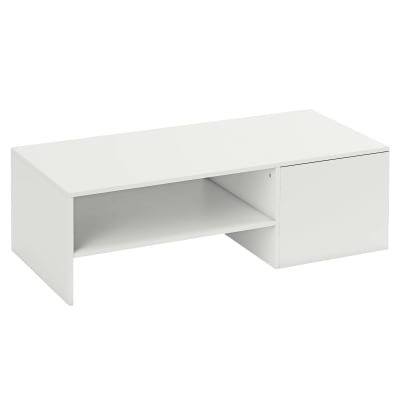 Table basse plateau coulissant rangement caché en bois blanc