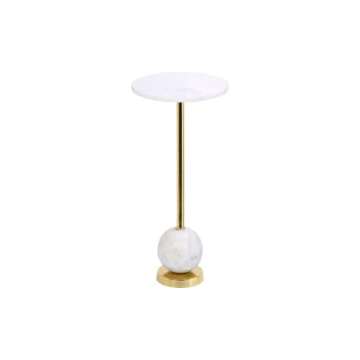 Table d'appoint en acier laiton et marbre ø25 cm