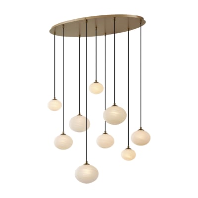 Suspension art déco dorée verre opale
