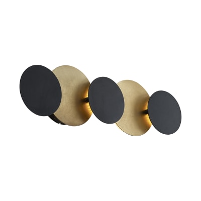 Applique moderne noire dorée led 5 lampes