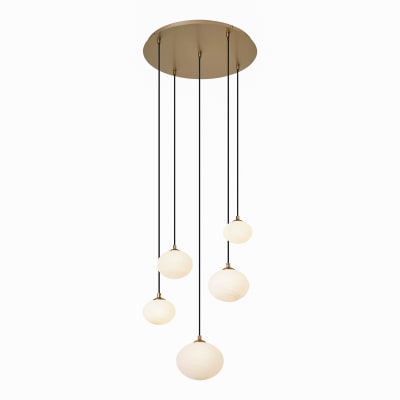 Suspension art déco dorée verre opale