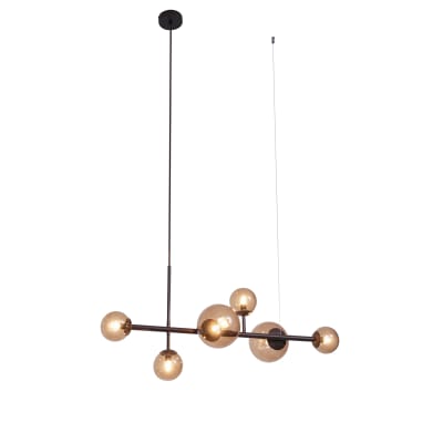 Suspension chic hôtel bronze foncé verre bronze