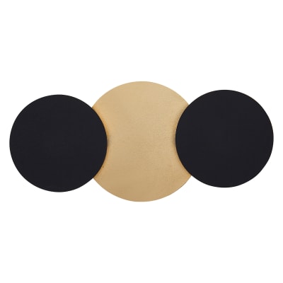 Applique moderne noire dorée led 3 lampes