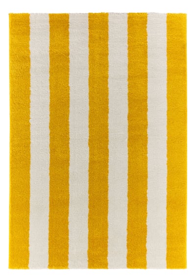 Tapis jaune et blanc à rayures - 200x280 cm