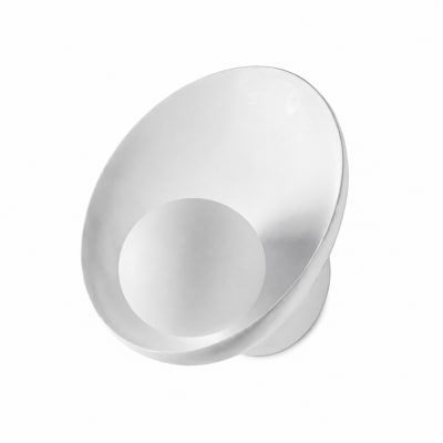 Applique Murale Mid-Century en Résine Blanche avec Boule Verre H26 cm
