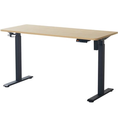 Bureau assis-debout électrique réglable 72-120 cm - effet bois