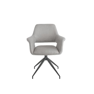 2 fauteuils pivotants en tissu gris, 66 x 60 cm, hauteur 85 cm