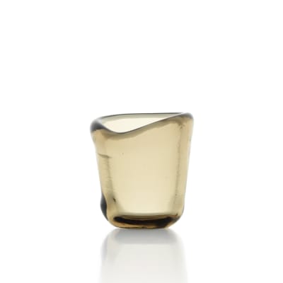 Bougeoir en verre lava charbon 7x7x6cm