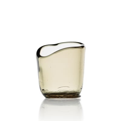 Bougeoir en verre lava charbon 10x10x11cm