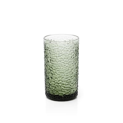 Verre haut en verre vert 8x8x14cm
