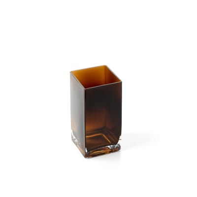 Vase verre ambre 10x10x20cm
