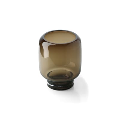 Vase verre marron 15,5x15,5x19,5cm