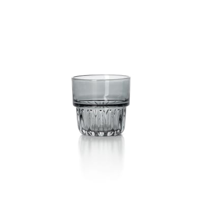Verre en verre fumé et gris 8,3x8,3x8cm