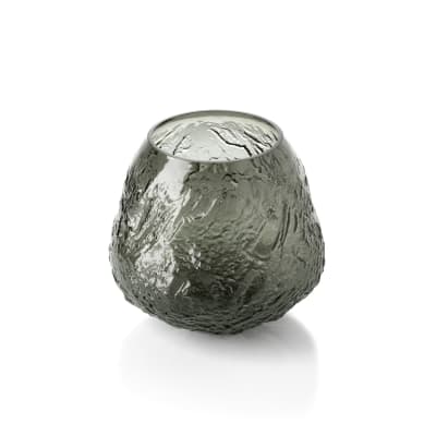 Vase verre noir 26,5x26,5x24cm