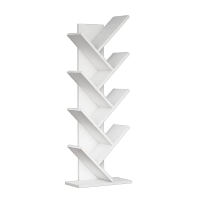 Etagère bibliothèque 8 tablettes h128,5 cm - blanc
