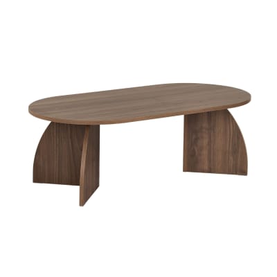 Table basse avec pieds courbés l120 cm - noyer