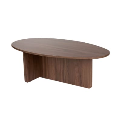 Table basse avec plateau ovale l120 cm - noyer