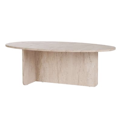 Table basse avec plateau ovale l120 cm - travertin