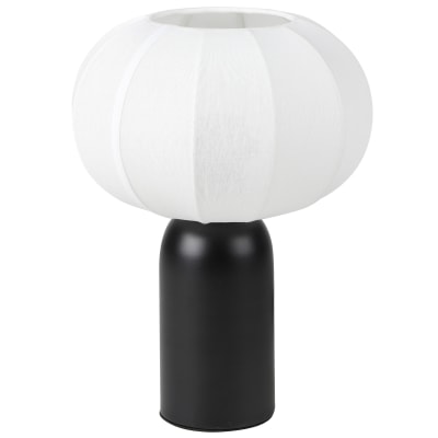 Lampe à poser en céramique noire et abat-jour nuage 22x22x28cm
