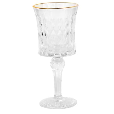 Verre à vin en verre transparent et liseré doré 200ml