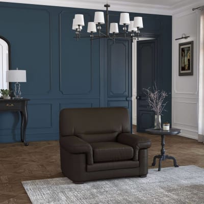 Fauteuil cuire h90 moka