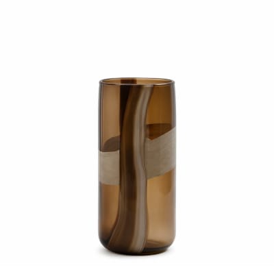 Vase décoratif en verre soufflé marron h30