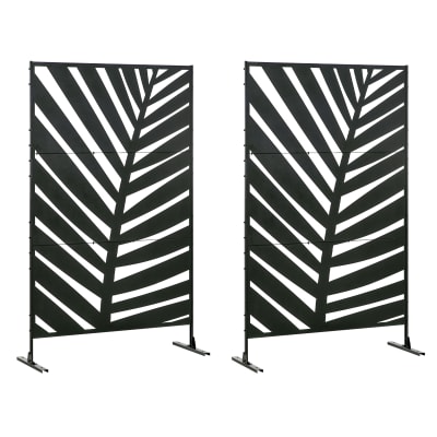 Paravents séparateur de jardin 3 panneaux décoratifs acier noir