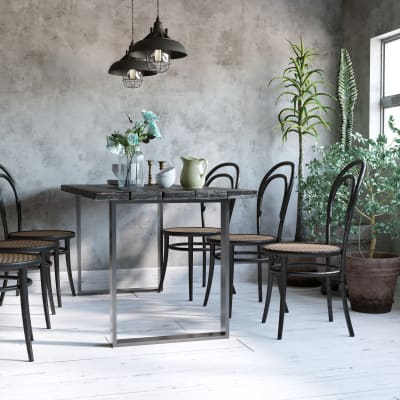 Pieds rectangulaires en acier pour table hauteur 72 cm noir