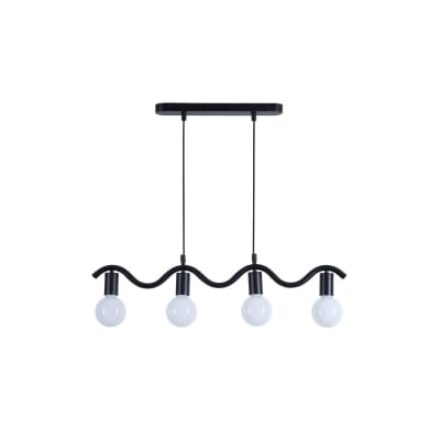 Suspension wama 4 lampes en métal noir