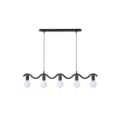 Suspension wama 5 lampes en métal noir