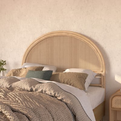 Tête de lit 140 cm en rotin et cannage