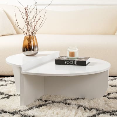Table basse modulable ronde blanche ø90 cm