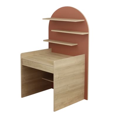 Bureau enfant - décor bois chêne sépia forme arche