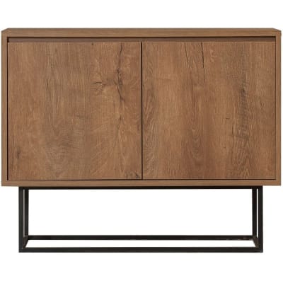 Buffet / meuble d'entrée 2 portes effet noyer 90 cm