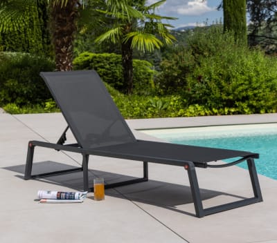 Bain de soleil en aluminium  pliable  gris anthracite